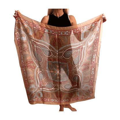 Pañuelo de seda de la india estampado nude