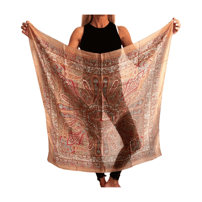 Pañuelo de seda de la india estampado nude