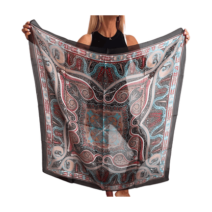 Pañuelo de seda de la india estampado verde