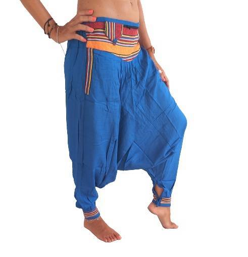 Pantalón afgano indio con bolsillo con cremallera