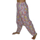 Pantalón afgano indio malva con estampado floras