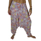 Pantalón afgano indio malva con estampado floras