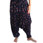 Pantalón afgano indio azul marino con estampado floral