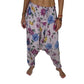 Pantalón afgano indio blanco estampado floral