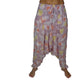 Pantalón afgano indio malva con estampado floras