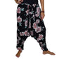 Pantalón afgano indio negro con flores