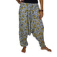 Pantalón afgano indio azul claro con flores amarillas