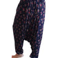 Pantalón afgano indio azul marino con estampado floral