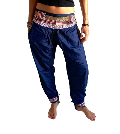 Pantalón bombacho indio con bolsillo con cremallera