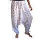 Pantalón afgano indio blanco con estampado floral