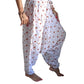Pantalón afgano indio blanco con estampado floral