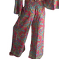 Pantalón superpuesto de seda de India