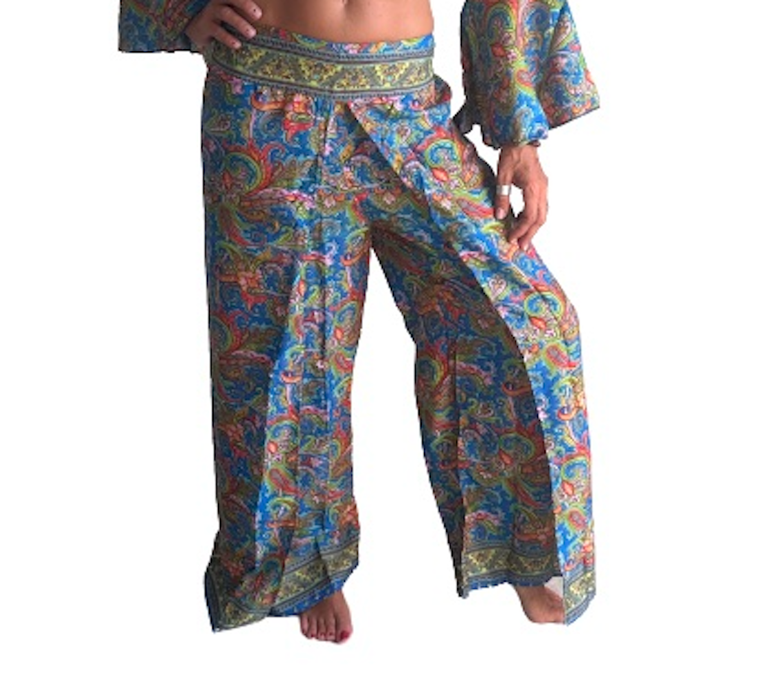 Pantalón superpuesto de seda india