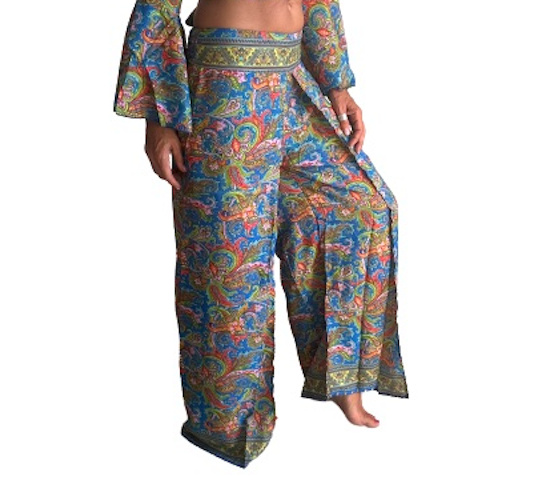 Pantalón superpuesto de seda india