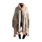 Pashmina de lana bordada con borlas y cuello de pelito-Modelo C