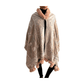Pashmina de lana bordada con borlas y cuello de pelito-Modelo E