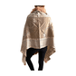 Pashmina de lana bordada con borlas y cuello de pelito-Modelo E