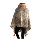 Pashmina de lana bordada con borlas y cuello de pelito-Modelo B