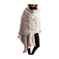 Pashmina de lana bordada con borlas y cuello de pelito-Modelo K