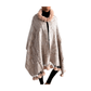 Pashmina de lana bordada con borlas y cuello de pelito-Modelo K