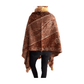 Pashmina de lana bordada con borlas y cuello de pelito-Modelo J