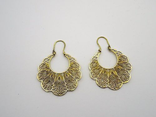 Pendientes de bisutería India Pavo Real