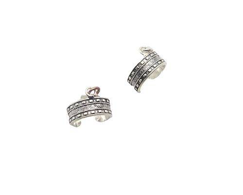 Pendientes de plata de pinza con pluma