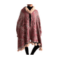 Pashmina de lana bordada con borlas y cuello de pelito-Modelo D