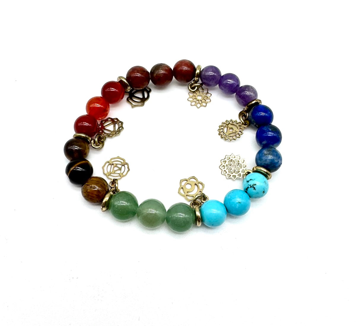 Pulsera elástica de minerales 7 CHAKRAS