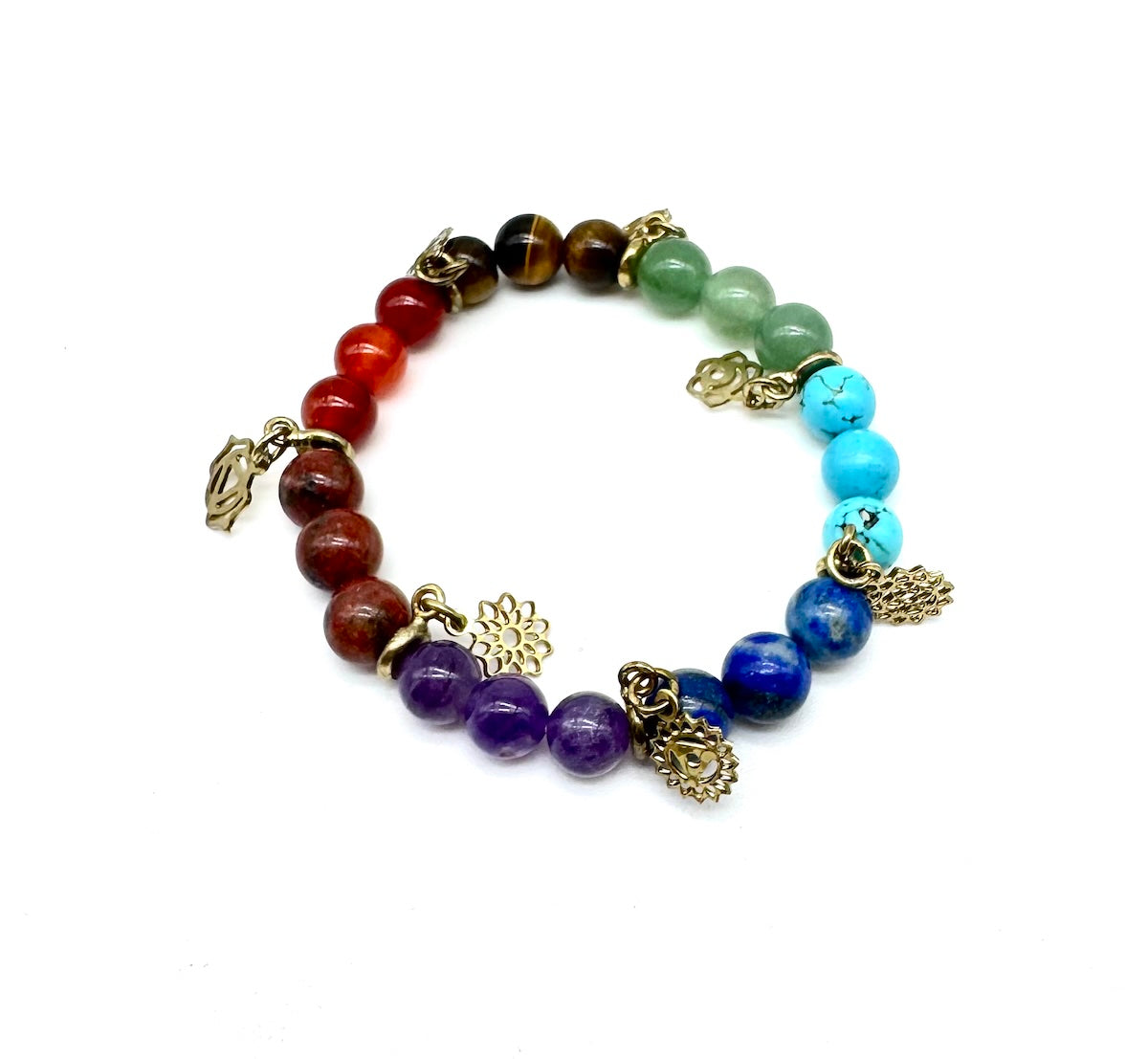 Pulsera elástica de minerales 7 CHAKRAS
