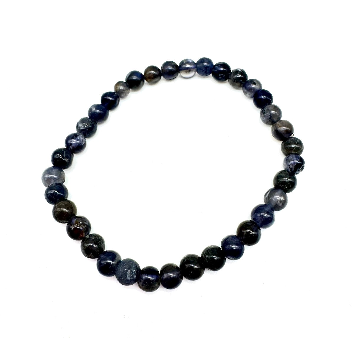 Pulsera elástica de minerales ÁGATA AZUL