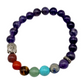 Pulsera elástica de minerales AMATISTA con minerales 7 chakras