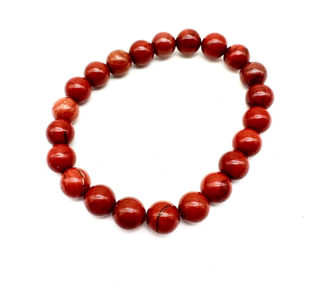 Pulsera elástica de minerales JASPE ROJO
