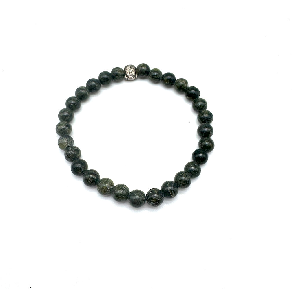 Pulsera elástica de minerales JASPE VERDE