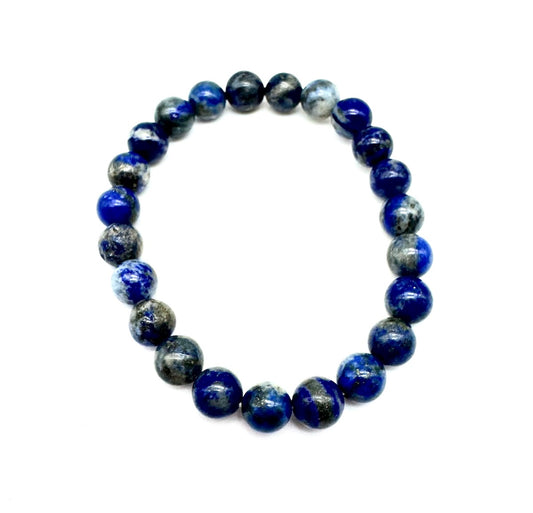 Pulsera elástica de minerales LAPISLÁZULI