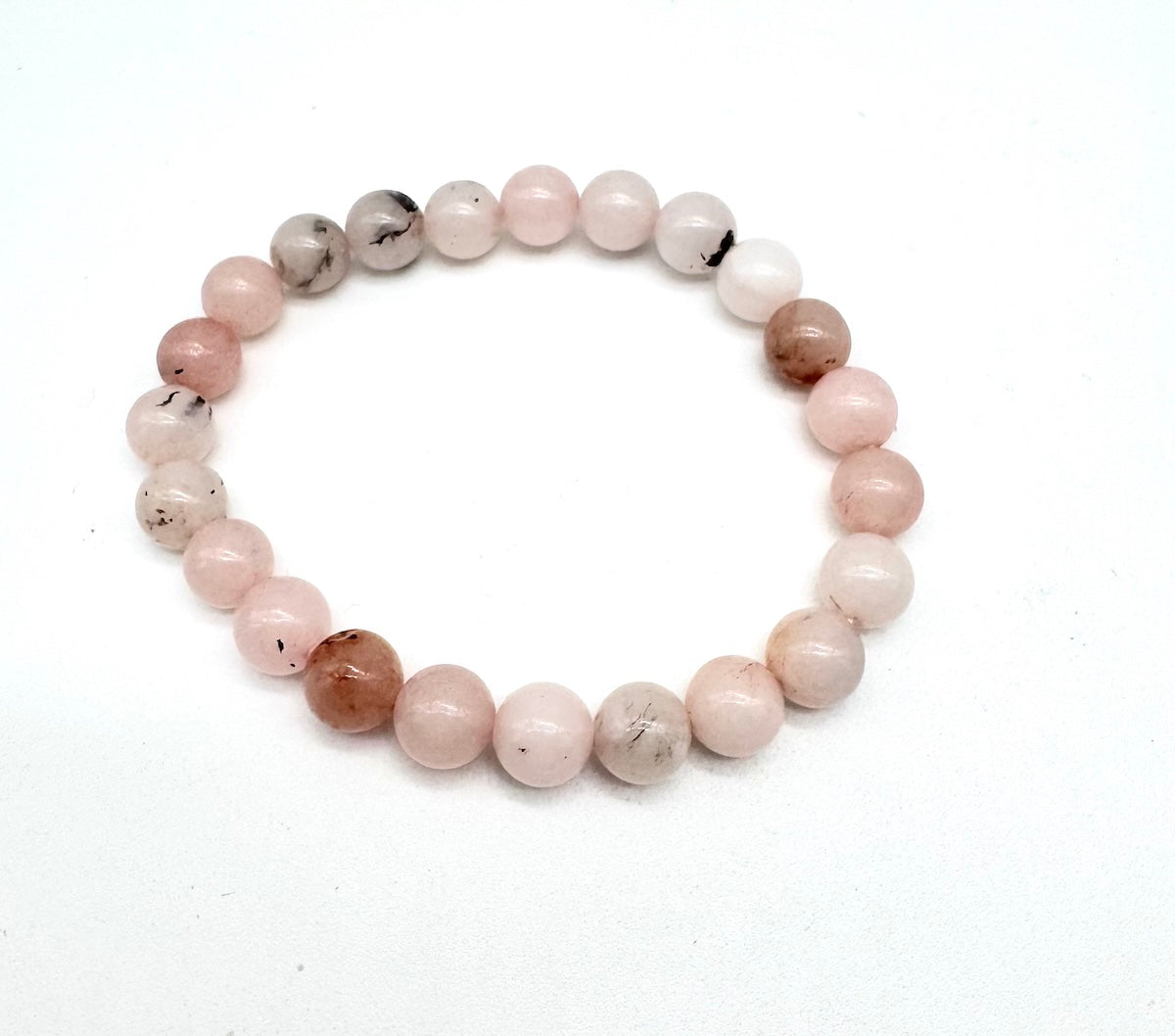 Pulsera elástica de minerales ÓPALO ROSA