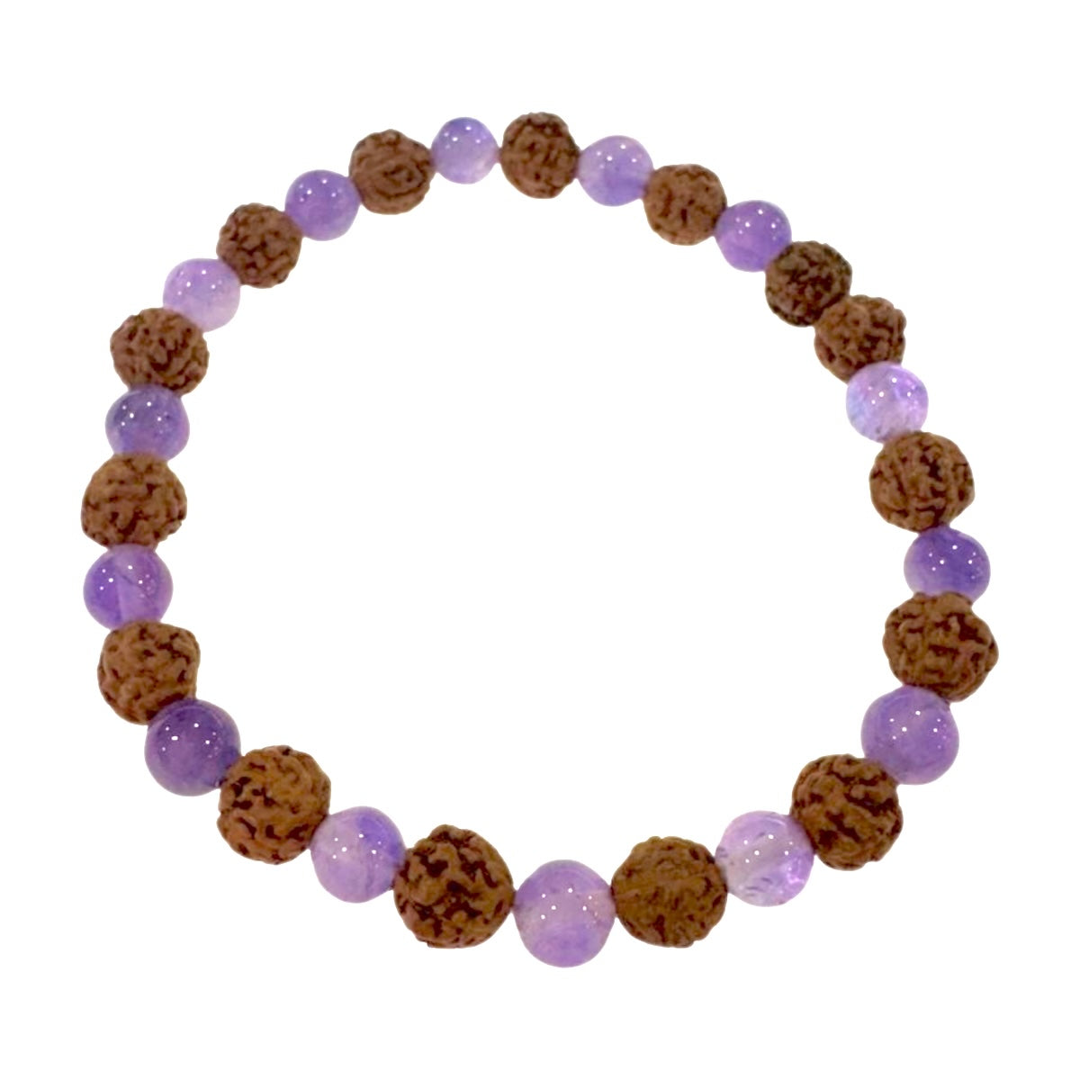 Pulsera elástica de RUDRAKSHA con MINERALES