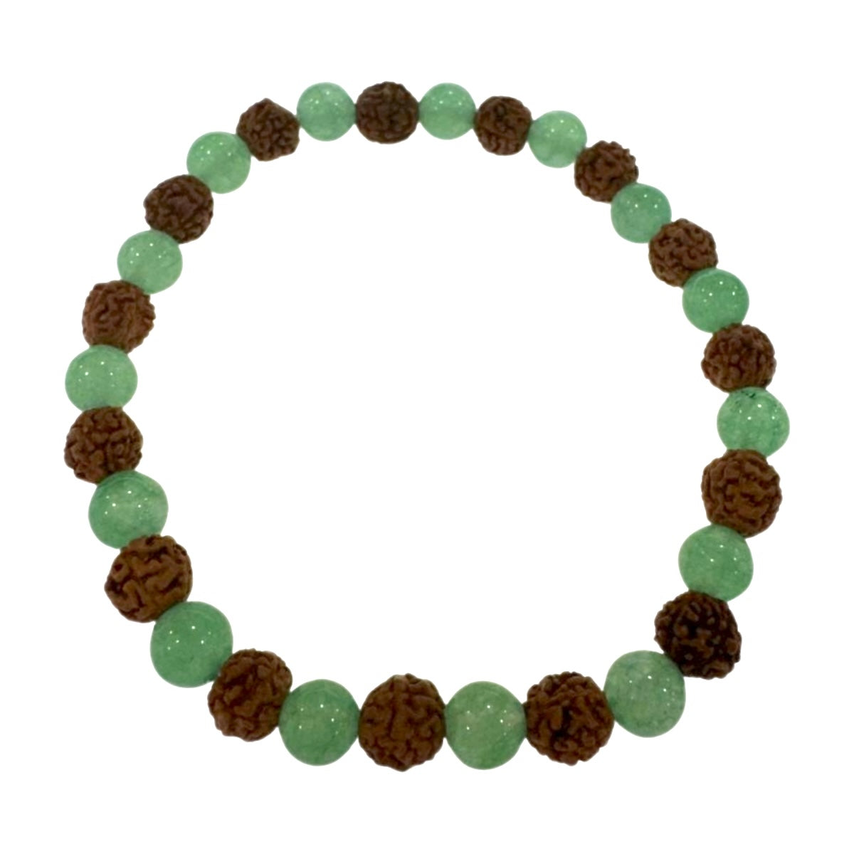 Pulsera elástica de RUDRAKSHA con MINERALES