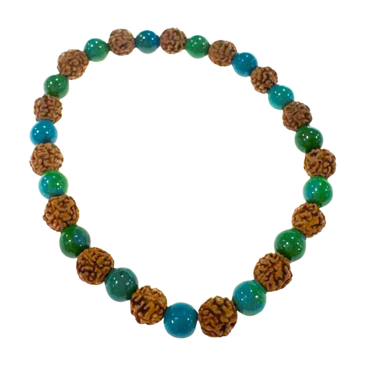 Pulsera elástica de RUDRAKSHA con MINERALES