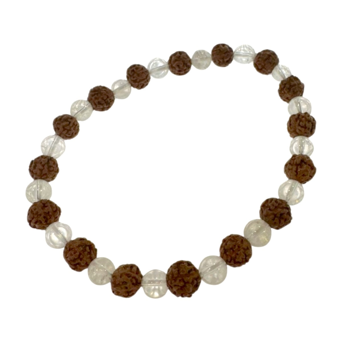 Pulsera elástica de RUDRAKSHA con MINERALES