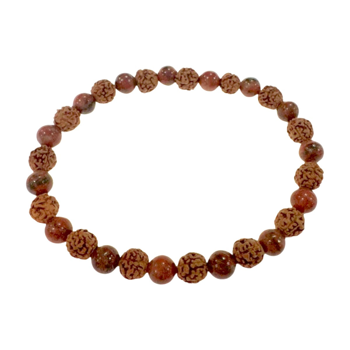 Pulsera elástica de RUDRAKSHA con MINERALES