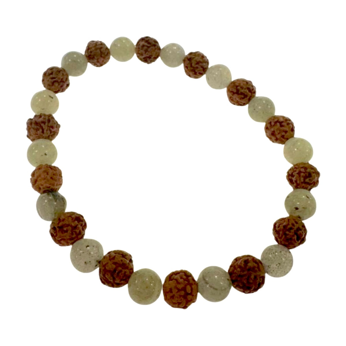 Pulsera elástica de RUDRAKSHA con MINERALES