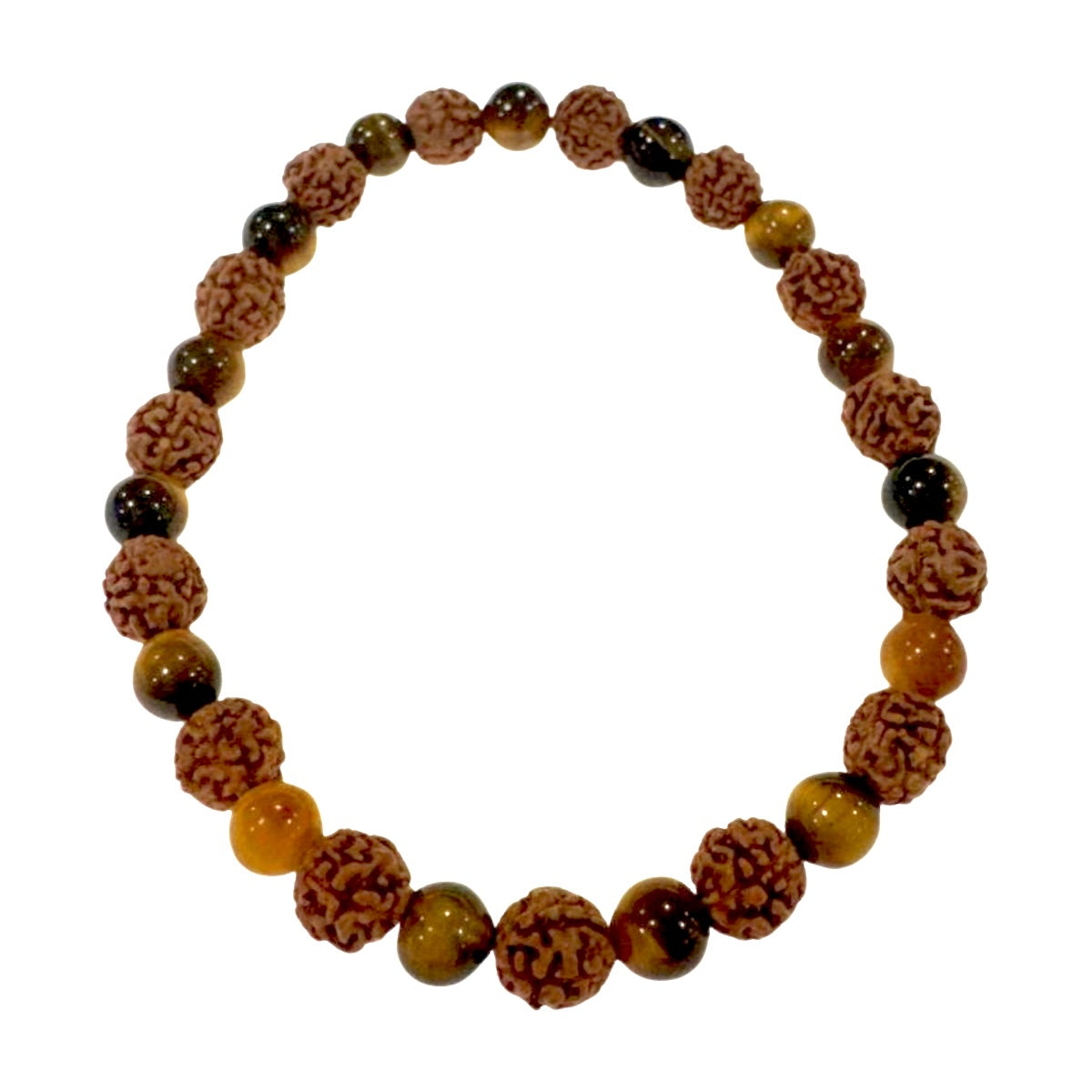 Pulsera elástica de RUDRAKSHA con MINERALES