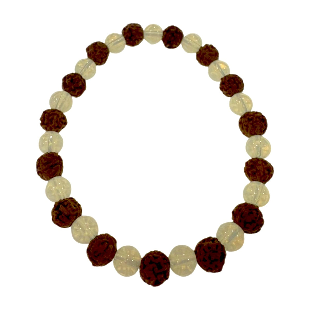 Pulsera elástica de RUDRAKSHA con MINERALES