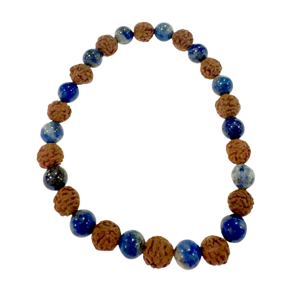 Pulsera elástica de RUDRAKSHA con MINERALES