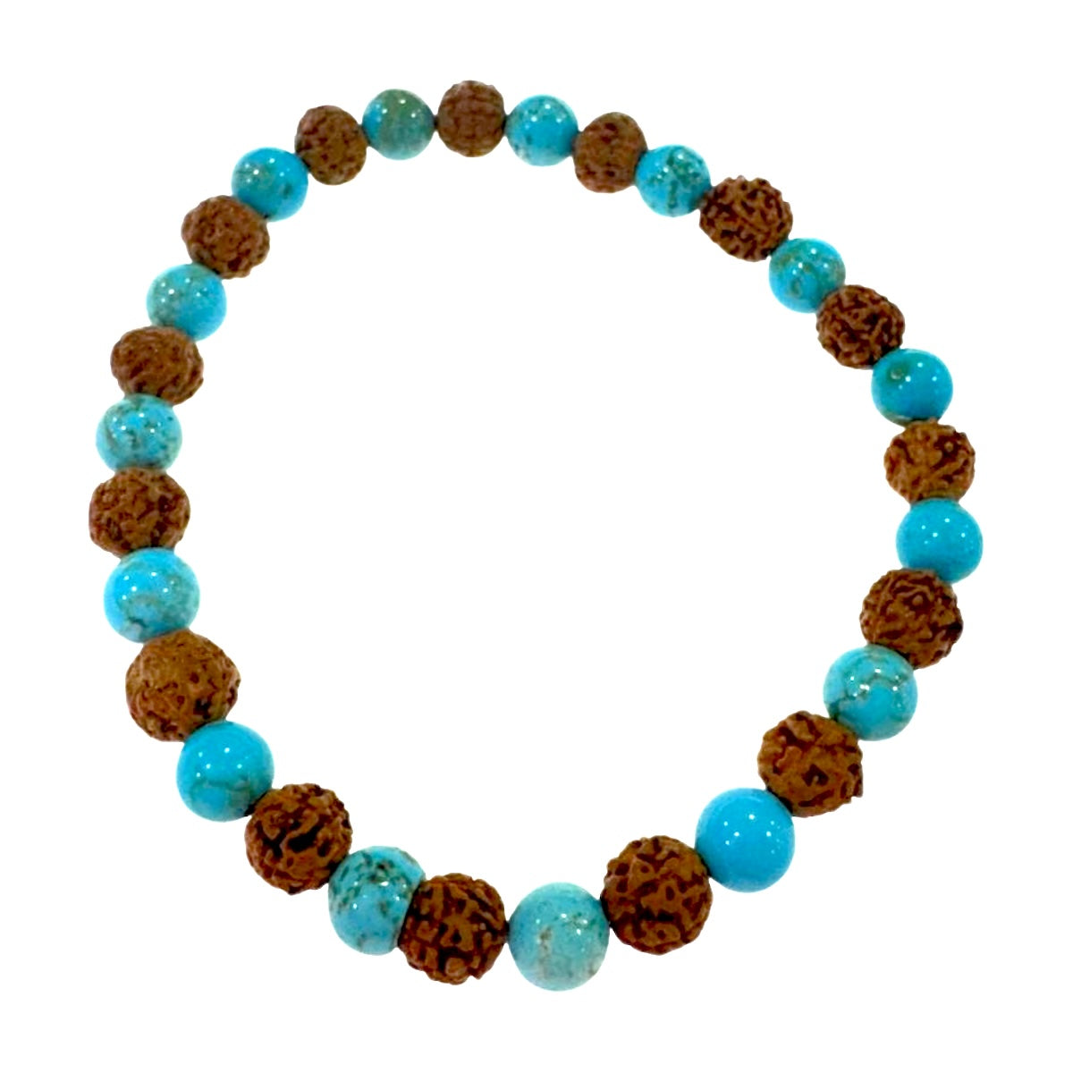 Pulsera elástica de RUDRAKSHA con MINERALES