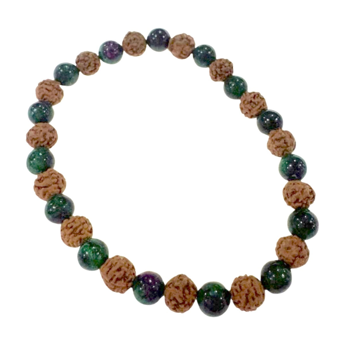 Pulsera elástica de RUDRAKSHA con MINERALES