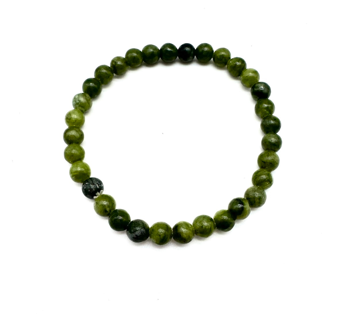 Pulsera elástica de minerales JADE VERDE