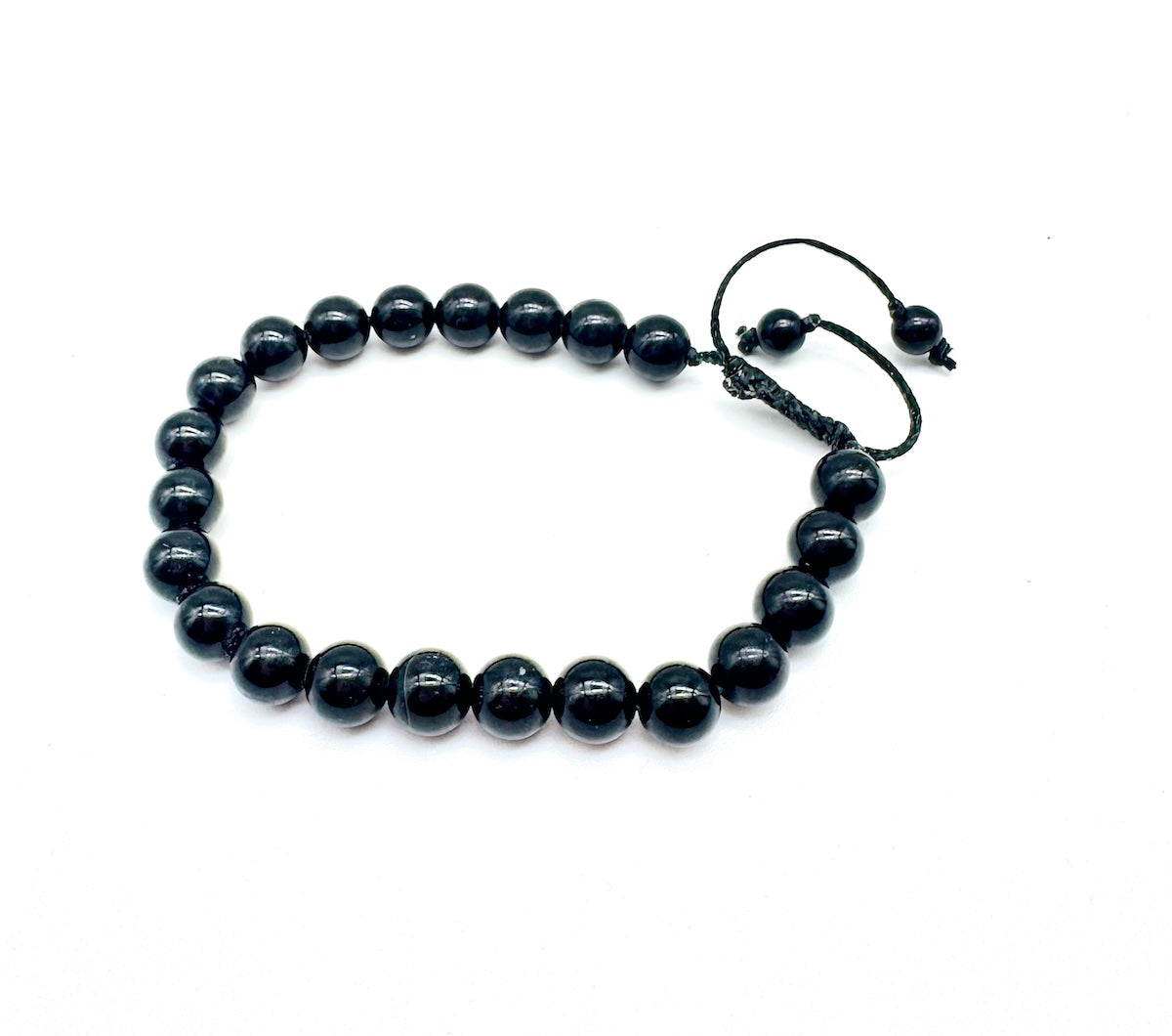Pulsera elástica de minerales TURMALINA NEGRA