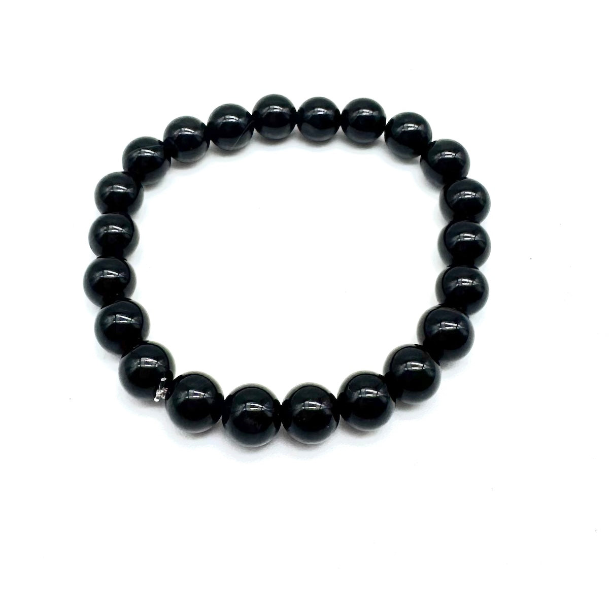 Pulsera elástica de minerales TURMALINA NEGRA
